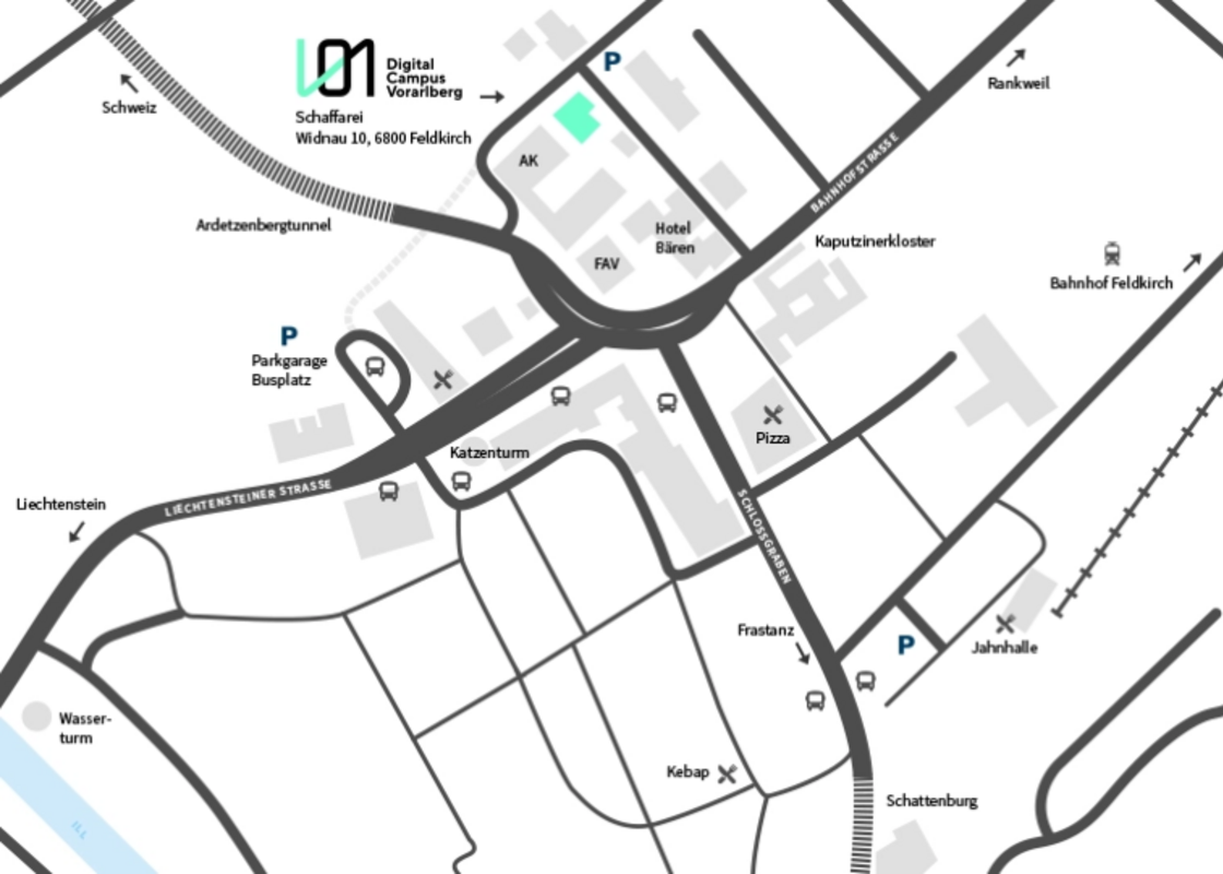 Anfahrtsplan Feldkirch